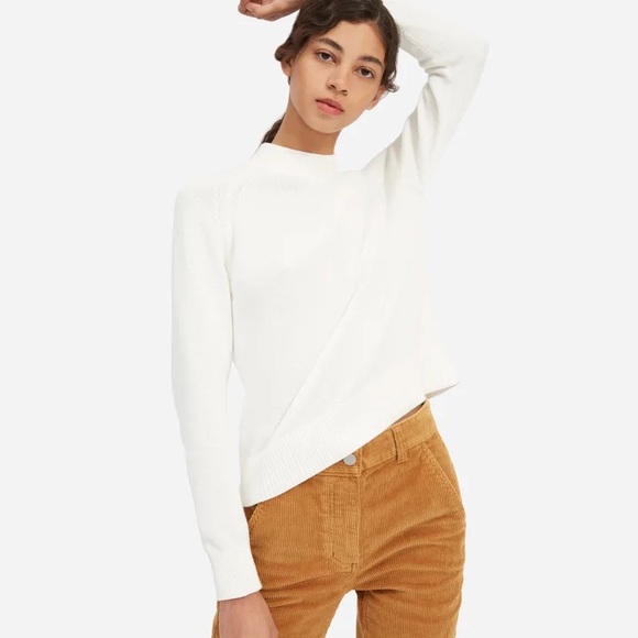 Everlane Sweaters - Everlane The Cotton Mockneck Crop Sweater XS Bone